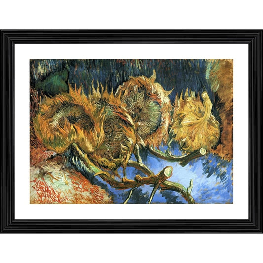 Amfyn Sunflowers Gone to Seed 1888 Painting With Wood Photo Frame (Multicolor)