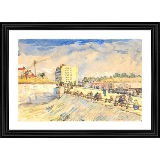 Amfyn Gate in the Paris Ramparts 1887 Painting With Wood Photo Frame (Multicolor)