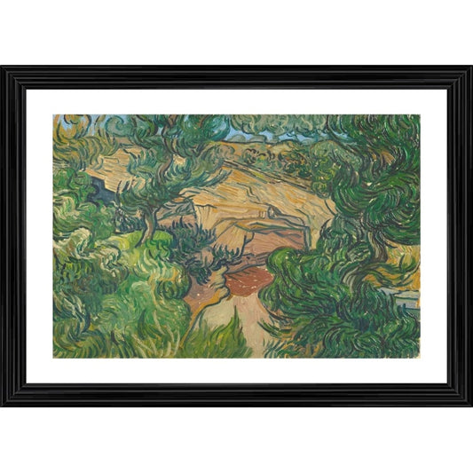 Amfyn Entrance to a Quarry 1889 Painting With Wood Photo Frame (Multicolor)