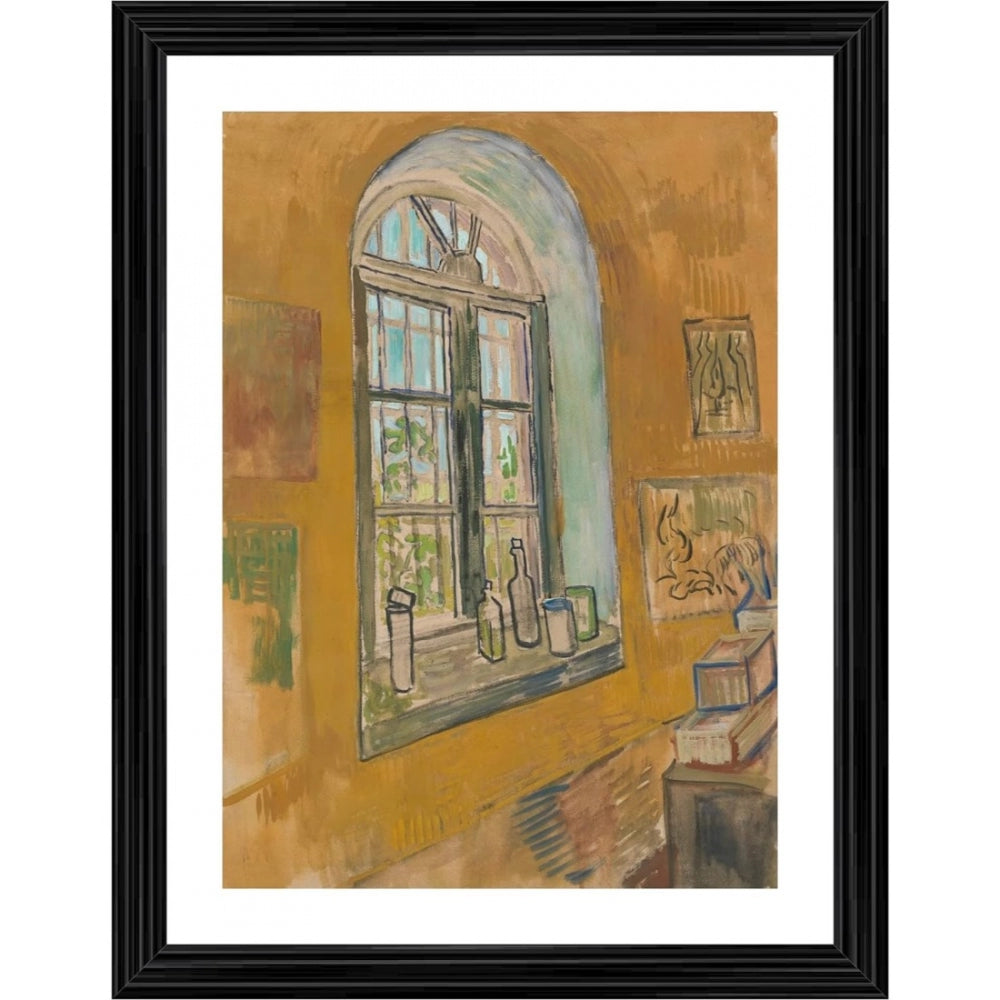 Amfyn Window in the Studio 1889 Painting With Wood Photo Frame (Multicolor)