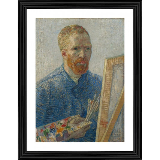 Amfyn Self Portrait as a Painter 1888 Painting With Wood Photo Frame (Multicolor)
