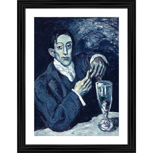 Fashion The Absinthe Drinker 1903 Painting With Wood Photo Frame (Multicolor)