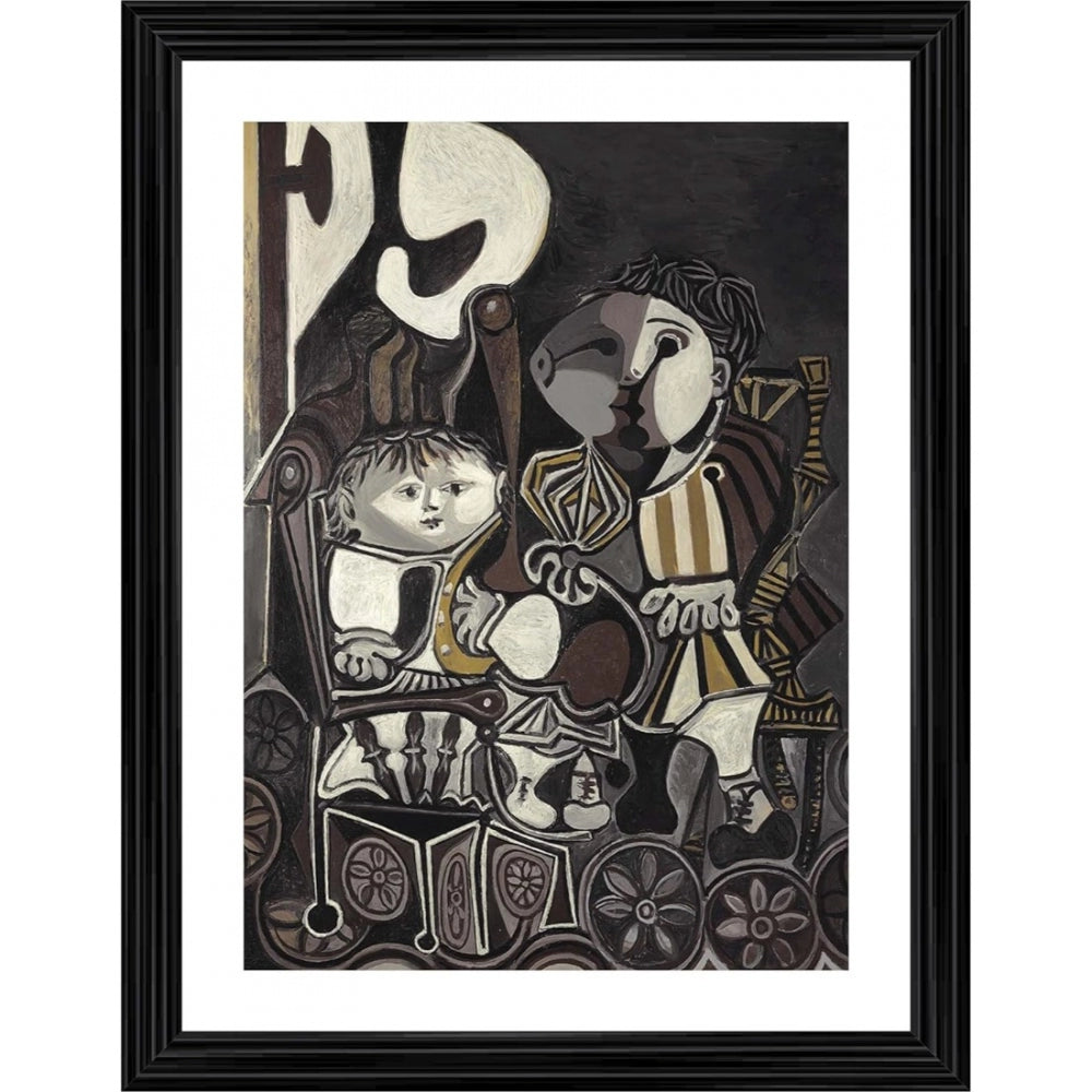 Amfyn Claude and Paloma 1954 Painting With Wood Photo Frame (Multicolor)