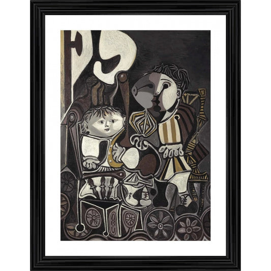 Amfyn Claude and Paloma 1954 Painting With Wood Photo Frame (Multicolor)