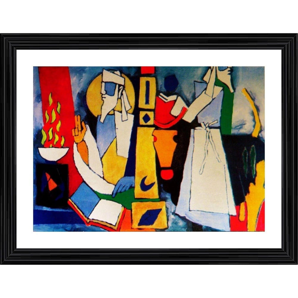 Amfyn Zoroastrinism Painting With Wood Photo Frame (Multicolor)