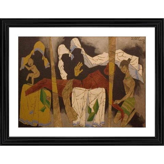 Amfyn Mother Teresa 1989 Painting With Wood Photo Frame (Multicolor)