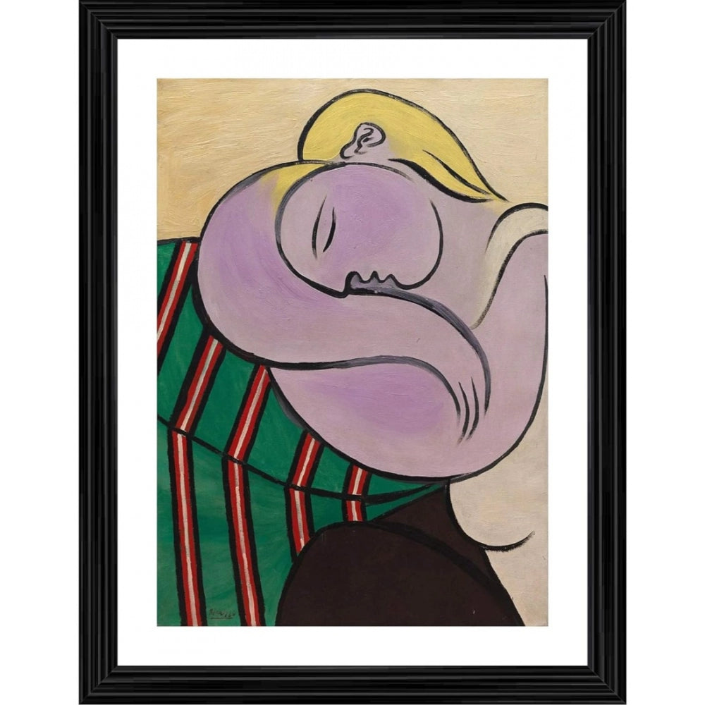 Amfyn Woman with yellow hair 1931 Painting With Wood Photo Frame (Multicolor)