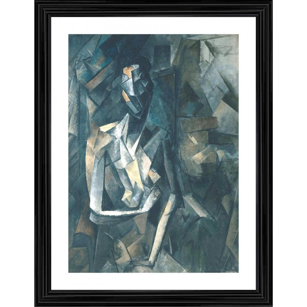 Amfyn Seated woman 1923 Painting With Wood Photo Frame (Multicolor)