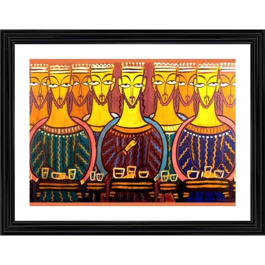 Amfyn The Last Supper Painting With Wood Photo Frame (Multicolor)