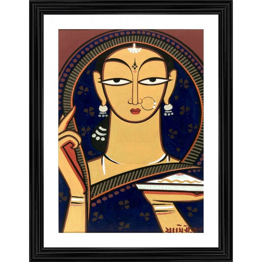 Amfyn Pujaran Painting With Wood Photo Frame (Multicolor)