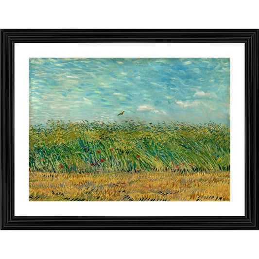 Amfyn Wheatfield with Partridge 1887 Painting With Wood Photo Frame (Multicolor)
