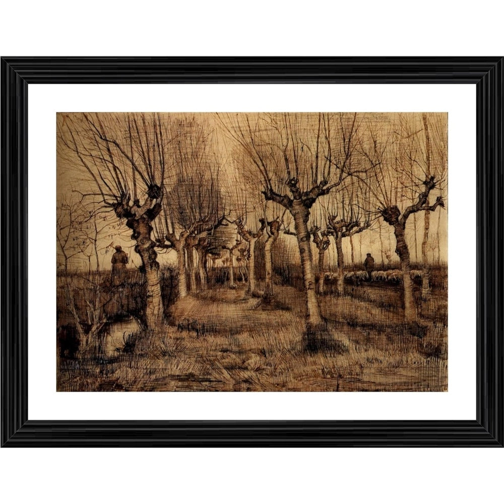 Amfyn Pollard Birches 1884 Painting With Wood Photo Frame (Multicolor)