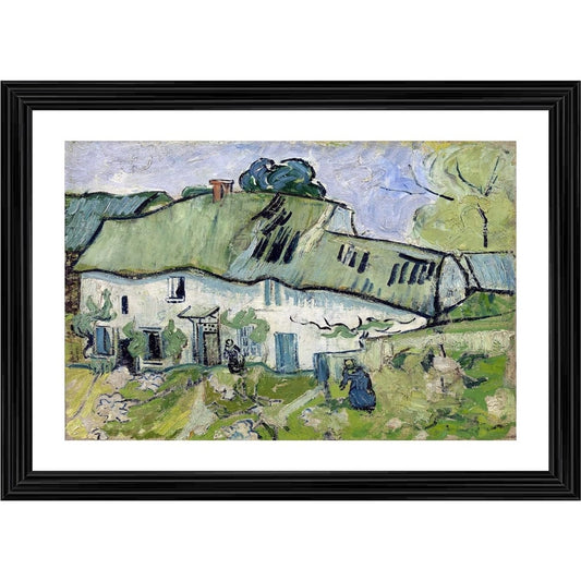 Amfyn Farmhouse 1890 Painting With Wood Photo Frame (Multicolor)