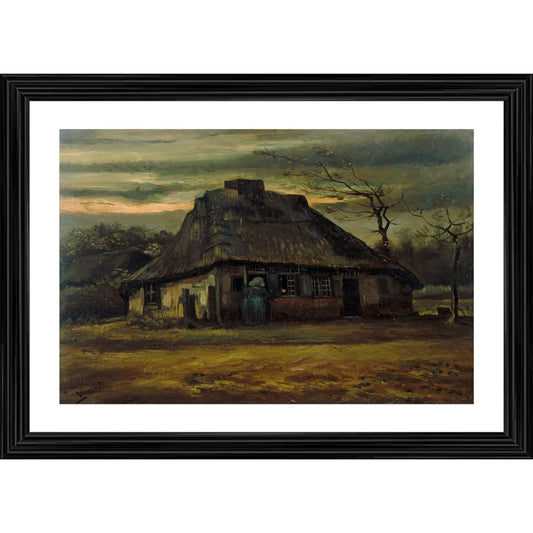 Amfyn The Cottage 1885 Painting With Wood Photo Frame (Multicolor)