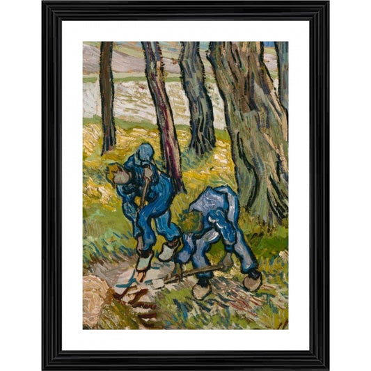 Amfyn Two Diggers among trees 1889 Painting With Wood Photo Frame (Multicolor)