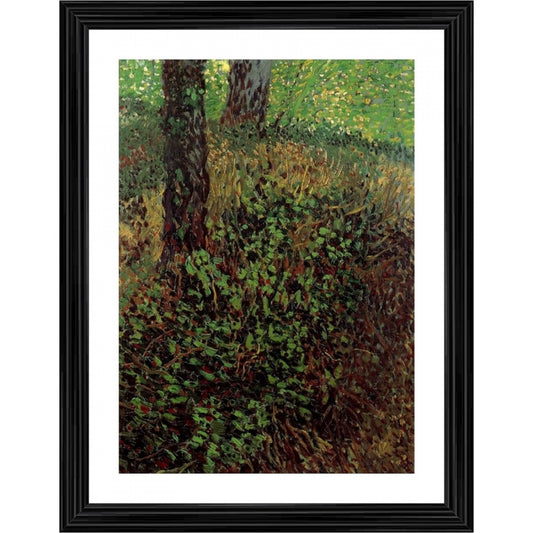 Amfyn Undergrowth in the Garden 1887 Painting With Wood Photo Frame (Multicolor)