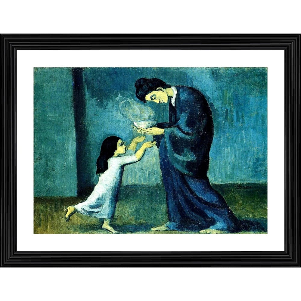 Amfyn The Soup 1902 Painting With Wood Photo Frame (Multicolor)