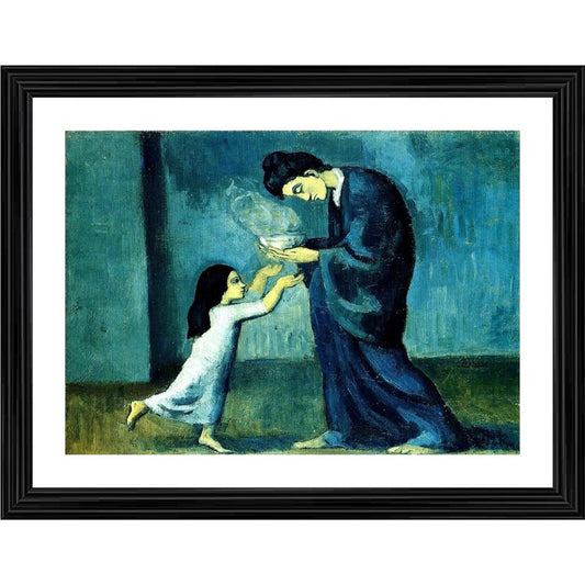 Amfyn The Soup 1902 Painting With Wood Photo Frame (Multicolor)