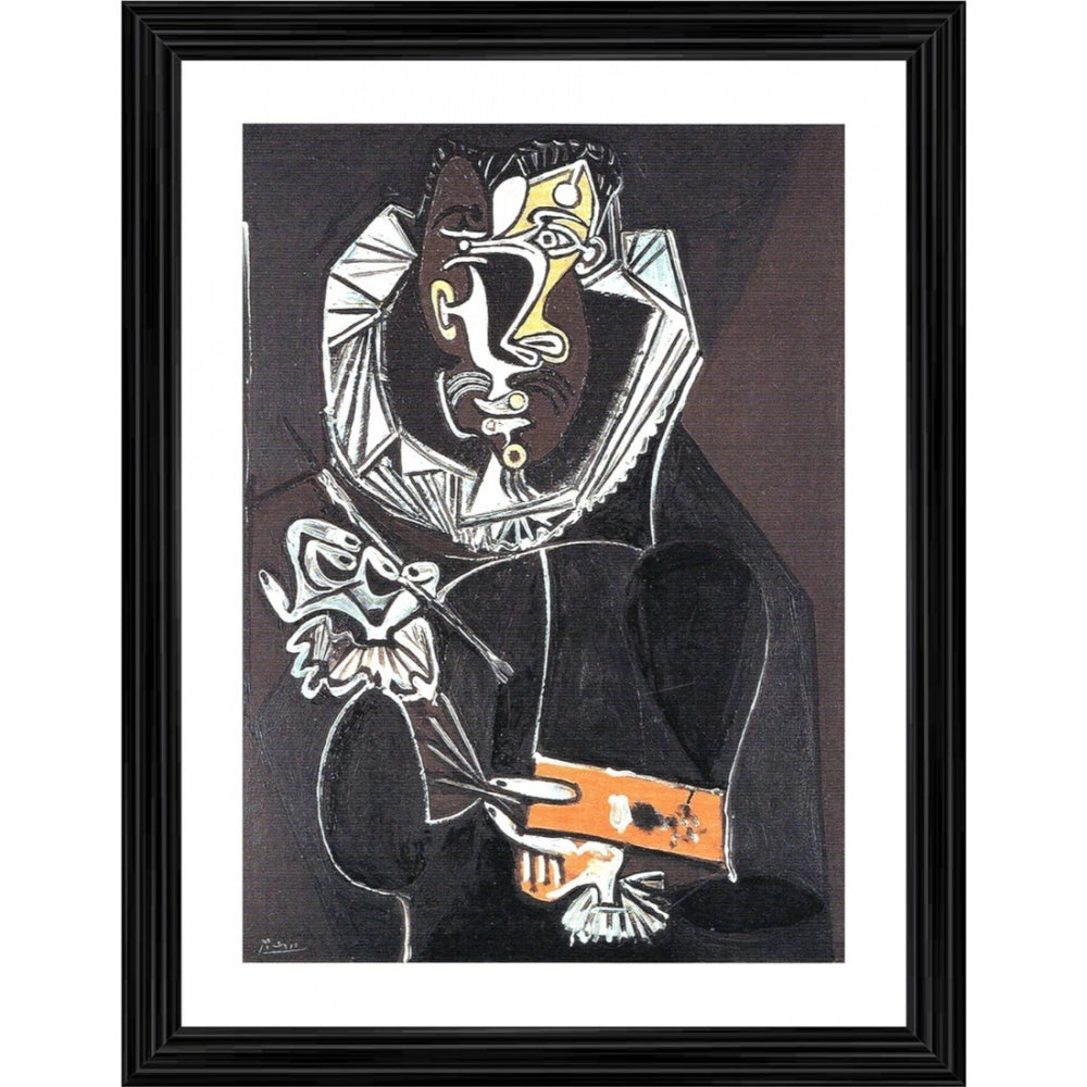 Fashion Portrait of a Painter after El Greco 1950 Painting With Wood Photo Frame (Multicolor)