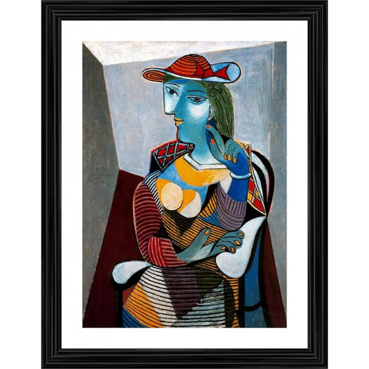 Amfyn Seated Woman Marie Therese 1937 Painting With Wood Photo Frame (Multicolor)