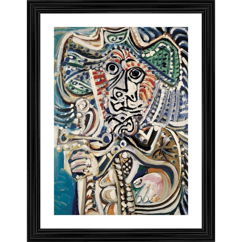 Amfyn Musketeer with Sword 1972 Painting With Wood Photo Frame (Multicolor)