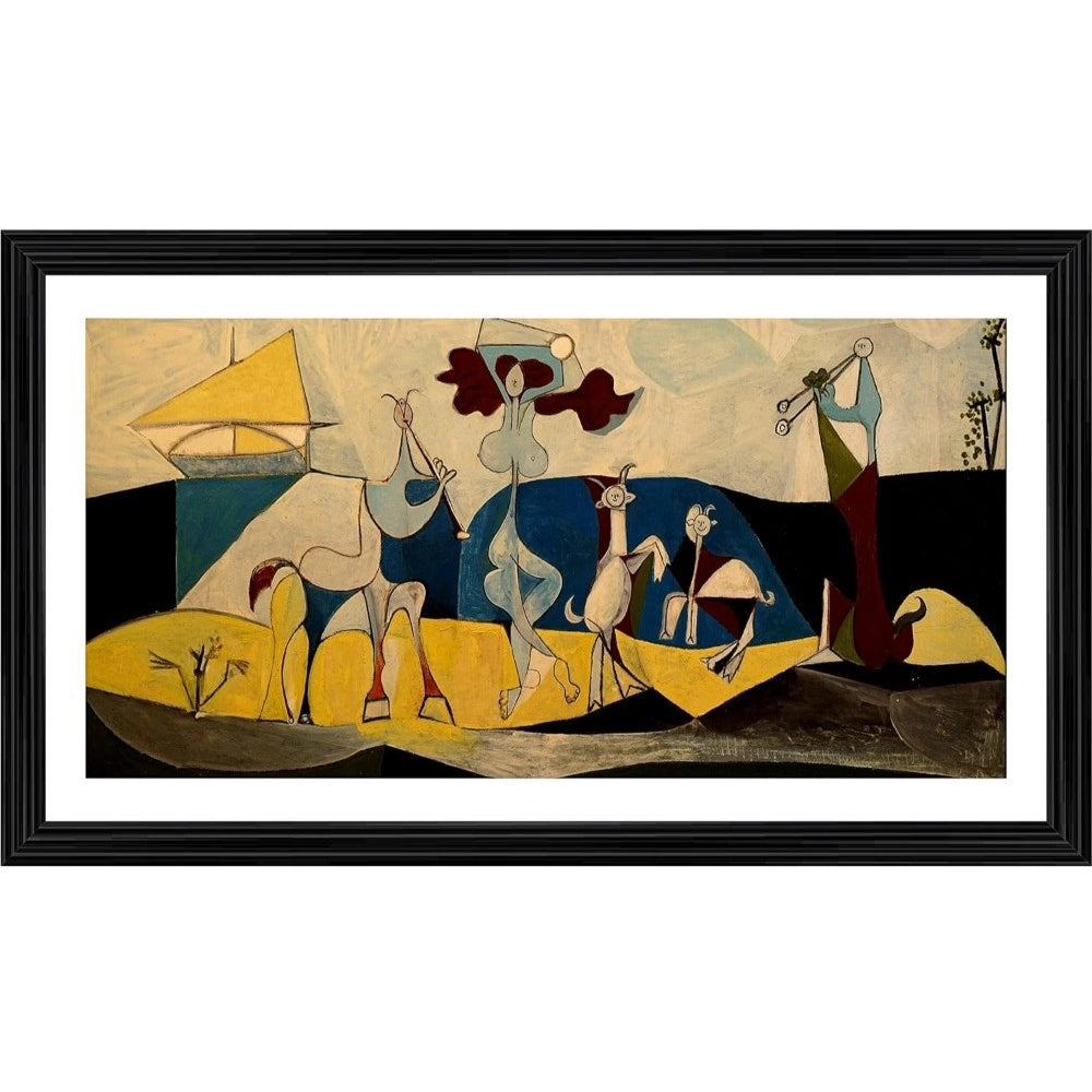 Amfyn Joie De Vivire Joy of Living 1946 Painting With Wood Photo Frame (Multicolor)