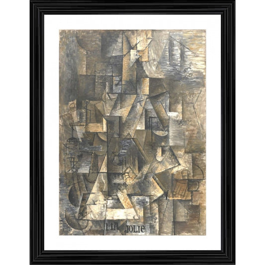 Amfyn Ma Jolie My Pretty 1911 Painting With Wood Photo Frame (Multicolor)