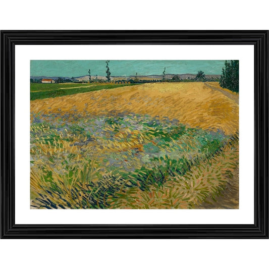 Amfyn Wheatfield 1888 Painting With Wood Photo Frame (Multicolor)