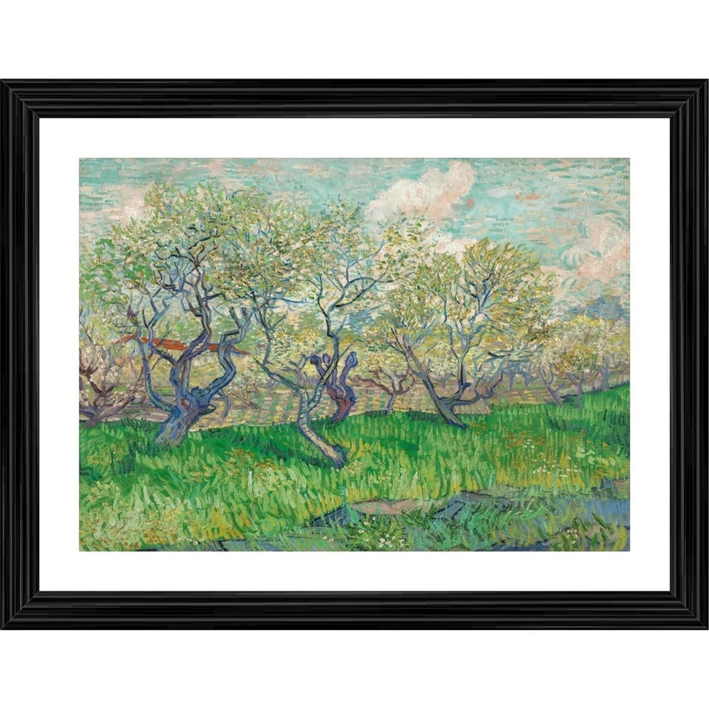 Amfyn Orchard in Blossom 1889 Painting With Wood Photo Frame (Multicolor)