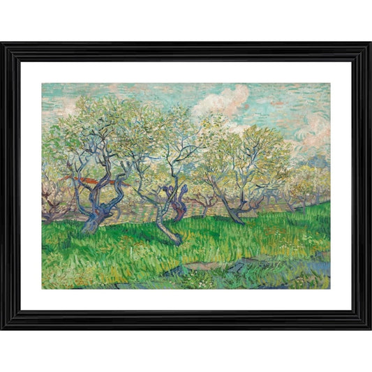 Amfyn Orchard in Blossom 1889 Painting With Wood Photo Frame (Multicolor)