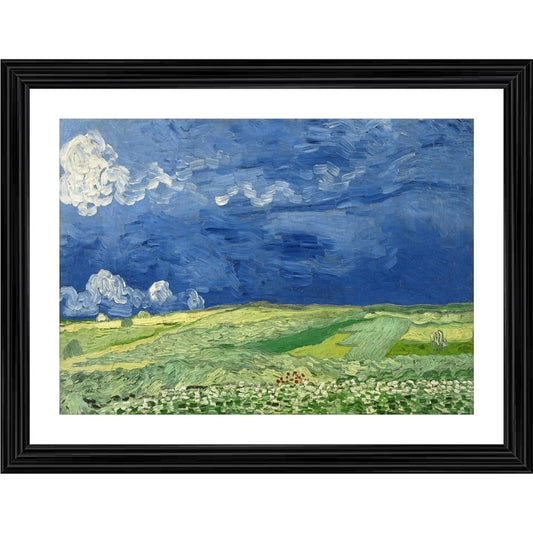 Amfyn Wheatfield under Thunderclouds 1890 Painting With Wood Photo Frame (Multicolor)