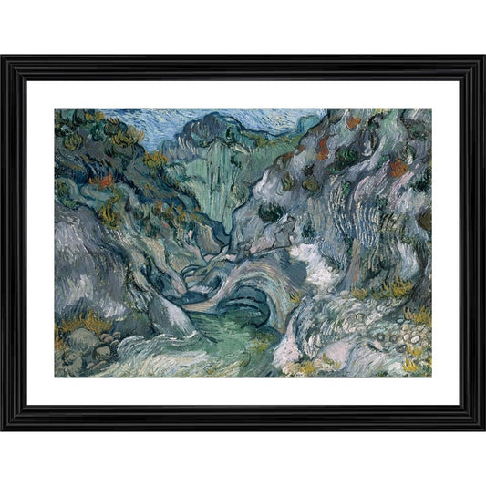 Amfyn Ravine 1889 Painting With Wood Photo Frame (Multicolor)