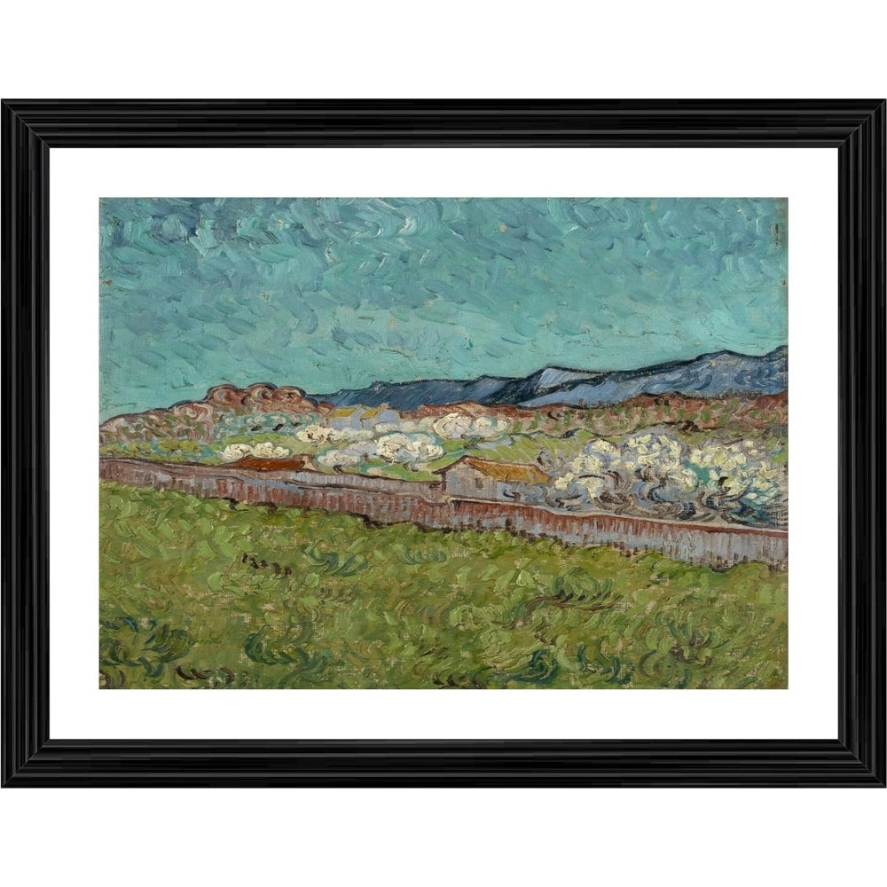 Amfyn View of the Alpilles 1890 Painting With Wood Photo Frame (Multicolor)