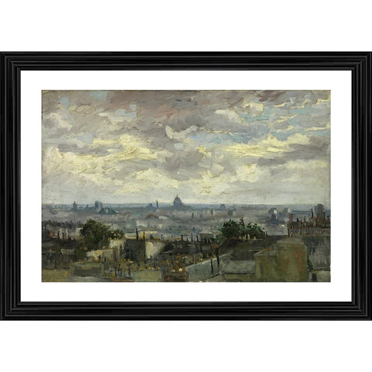 Amfyn View of Paris 1886 Painting With Wood Photo Frame (Multicolor)