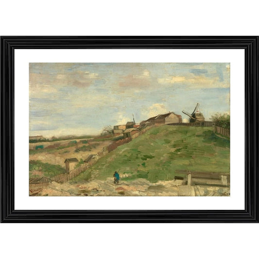Amfyn The Hill of Montmartre with Stone Quarry 1886 Painting With Wood Photo Frame (Multicolor)