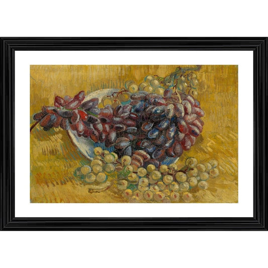 Amfyn Grapes 1887 Painting With Wood Photo Frame (Multicolor)