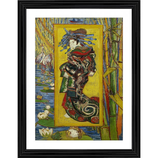 Amfyn Courtesan after Eisen 1887 Painting With Wood Photo Frame (Multicolor)