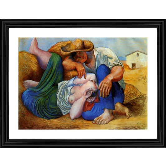 Amfyn Sleeping Peasants 1919 Painting With Wood Photo Frame (Multicolor)