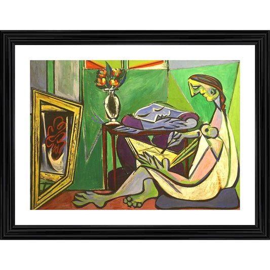 Fashion The Muse 1935 Painting With Wood Photo Frame (Multicolor)
