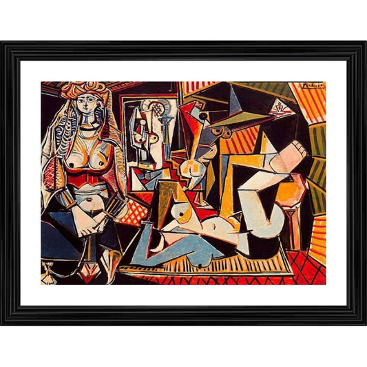 Fashion The Women of Algiers 1955 Painting With Wood Photo Frame (Multicolor)