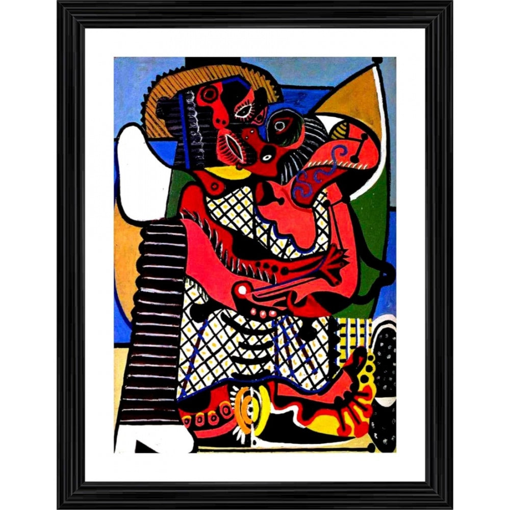 Fashion Le Baiser The Kiss 1925 Painting With Wood Photo Frame (Multicolor)