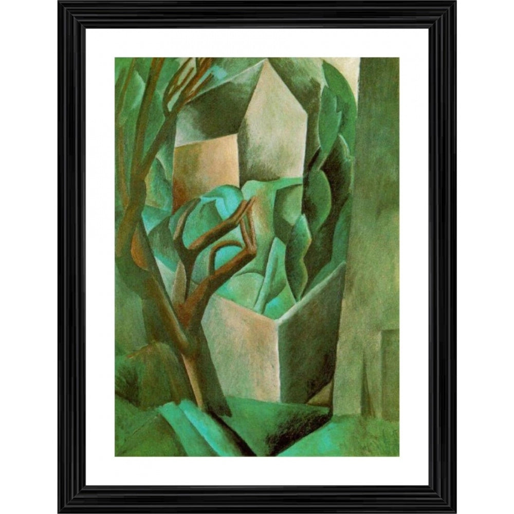 Amfyn Small House in the Garden 1908 Painting With Wood Photo Frame (Multicolor)