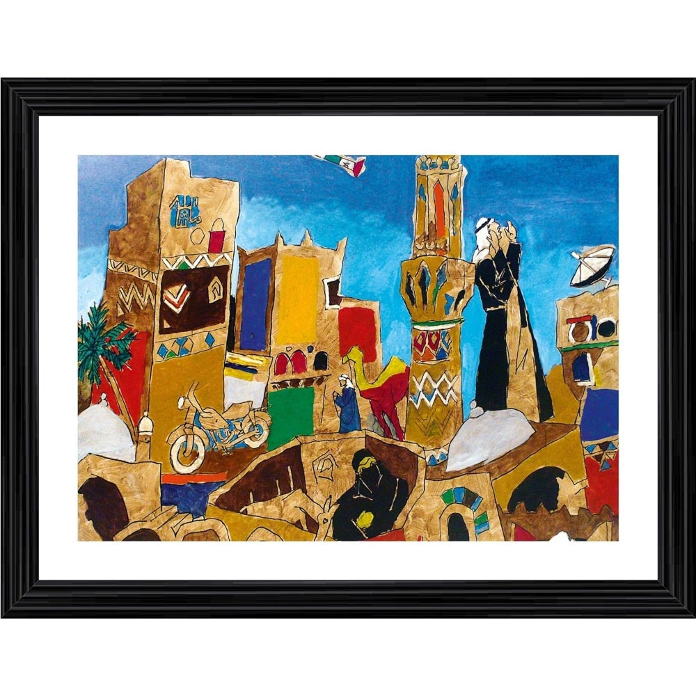 Amfyn The Culture 2 Painting With Wood Photo Frame (Multicolor)