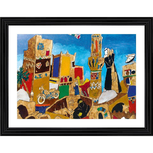 Amfyn The Culture 2 Painting With Wood Photo Frame (Multicolor)