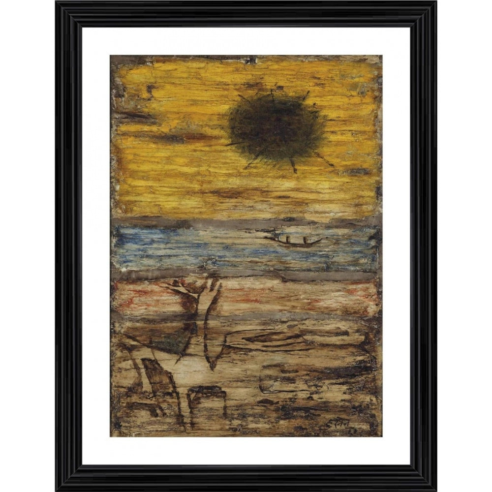 Amfyn Wasteland 1963 Painting With Wood Photo Frame (Multicolor)