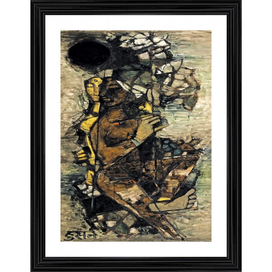 Amfyn Jhoola Painting With Wood Photo Frame (Multicolor)