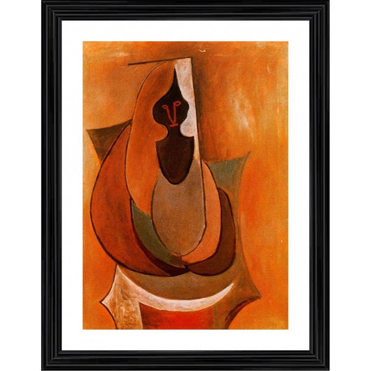 Amfyn Cubist Person 1917 Painting With Wood Photo Frame (Multicolor)