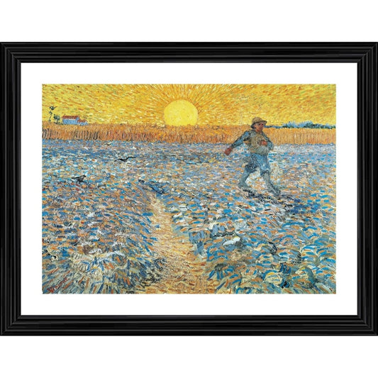 Amfyn The Sower 1889 Painting With Wood Photo Frame (Multicolor)