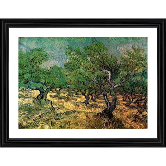 Amfyn Olive Grove 1889 Painting With Wood Photo Frame (Multicolor)