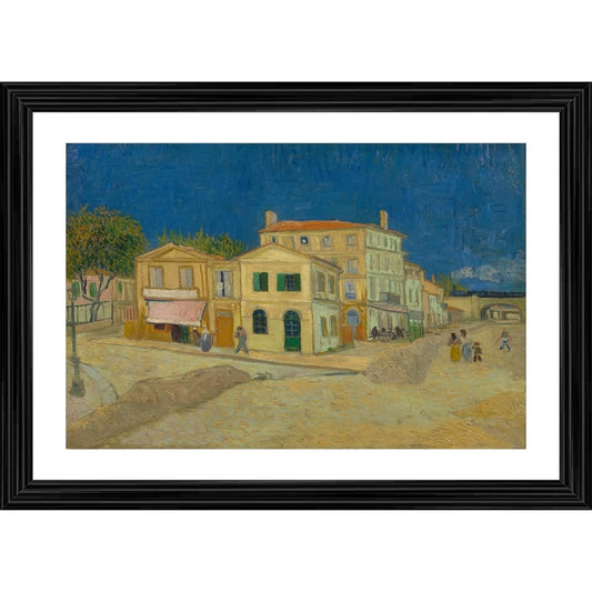 Amfyn The Yellow House 1888 Painting With Wood Photo Frame (Multicolor)